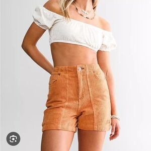 Billabong High Waist Corduroy Shorts - Orange